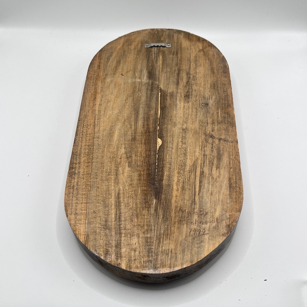 Vintage Hand Carved Wood Wall Plaque Give Us This Day Our Daily Bread Folk Art - Picture 9 of 10
